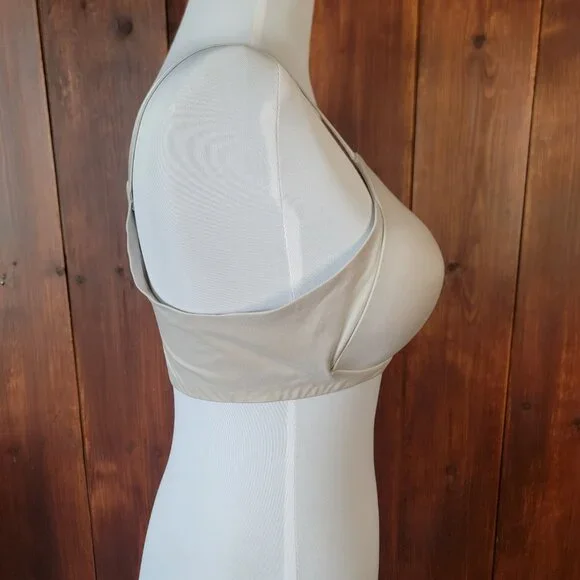 Aerie Real Sunnie Wireless Light Weight Bra 34C Silver Gray Subtle Shimmer Comfy - Picture 5 of 10